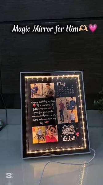 Personalized LED Birthday Photo Frame – Custom Name, Photos & Birthday Message
